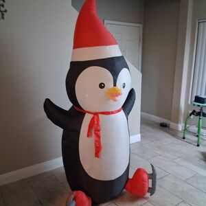Home Accents Christmas Holiday 6.5 ft. LED Penguin Inflatable Seasonal Joy